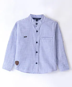 Trendy Cart Full Sleeves Solid  Shirt -Blue