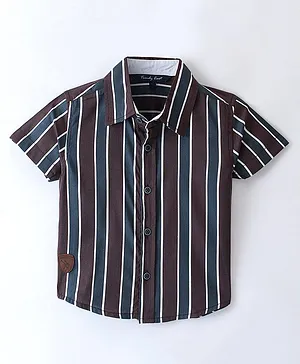 Trendy Cart Half Sleeves Striped Detailed Shirt - Green