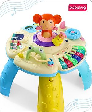 Babyhug Premium Musical Activity Table| Multi Activity Play Table for 1 Year+ Toddlers| Early Learning & Educational Toy with Shapes, Numbers, Colors & Sound| Best Birthday Gift| BIS Certified