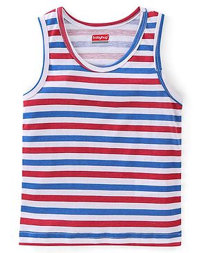 Babyhug 100% Cotton Single Jersey Knit Sleeveless Stripes Sando - Multicolor