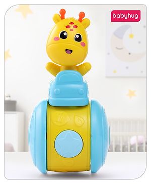 Babyhug Push and Go Giraffe on Wheel Toy| Gifting Toy| Child Safe Material| BIS Certified|Build Gross Motor Skills and Hand-Eye Coordination| 3 Years+