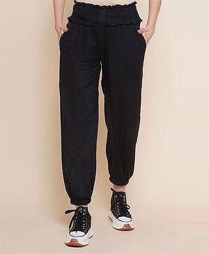 Mine4Nine  Solid Maternity Trouser - Black