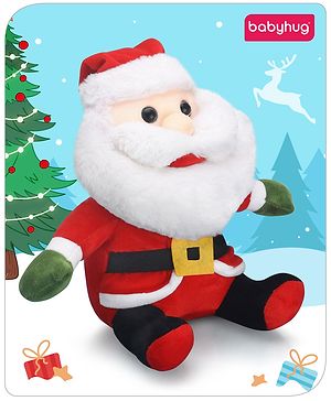 Babyhug Santa Claus Soft Toy Red - Height 30 cm