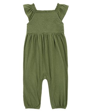 Carter's Sleeveless Solid Colour Jumpsuit - Olive Green