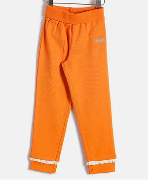 JusCubs Brand Logo Embroidered Toddlers Jogger Pant - Orange