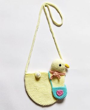 HAPPY THREADS Crochet Handcrafted Duck Purse - Yellow