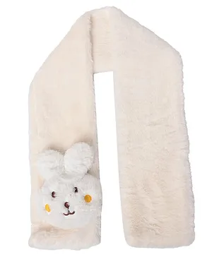 Kid-O-World Bunny Applique Detailed  Muffler - White