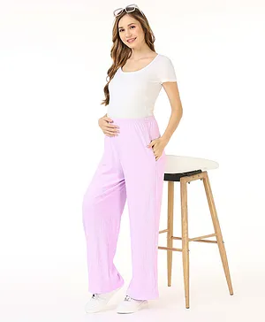 Bella Mama Full Length High Coverage Rib Knit Pant - Lilac