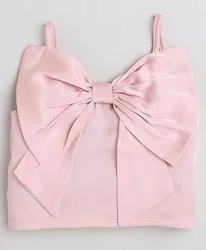 Taffykids Sleeveless Solid Bow Detailed Singlet Top - Peach