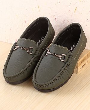 Pine Kids Slip On Loafer Shoes - Olive