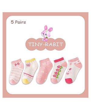 SYGA 5 Pairs Baby Girl & Baby Boy Socks, Toddlers Infant Cotton Stretch Crew Socks with Tiny Rabit Design.