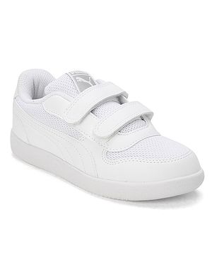 PUMA Mesh Detailed Velcro Closure Punch Comfort Jr Sneakers - White