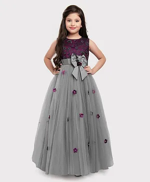 Kids Grey Net Frock, Age Group: 8-10 Years