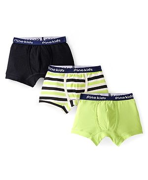 Pine Kids Cotton Lycra Knit Striped Briefs Pack of 3 - Multicolor