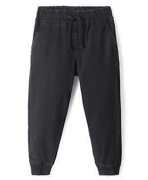 Pine Kids Full Length Elasticated Waist Solid Color Jogger Jeans - Black