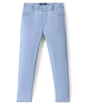Pine Kids Cotton Ankle Length Stretchable Jeggings - Blue
