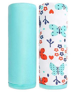 Babyhug All Season 100% Cotton Wrapper Swaddle Butterfly Print Pack of 2- Pista Green & White| Adjustable Design| Soft Breathable Fabric| Gentle of Baby's Skin| Comfortable Warm and Soothing| Machine Washable| Lightweight & Travel Friendly| New Born