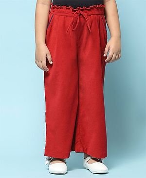 BIBA Solid Straight Pant - Rust Red