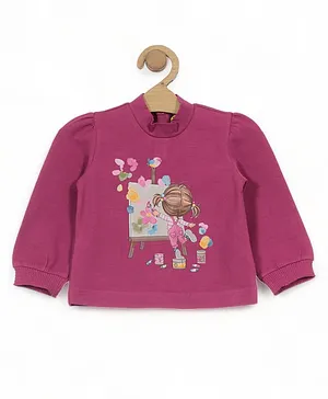 Lil Lollipop Full Sleeves Girl Printed   Top - Purple