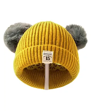 MOMISY Baby Cap Soft Beanie Woolen Hat for Spring Winter Autumn for Newborn Infant Toddler Kids Babies from 1 Year to 5 Years (Yellow)