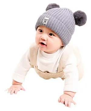 MOMISY Baby Cap Soft Beanie Woolen Hat for Spring Winter Autumn for Newborn Infant Toddler Kids Babies from 1 Year to 5 Years (Grey)