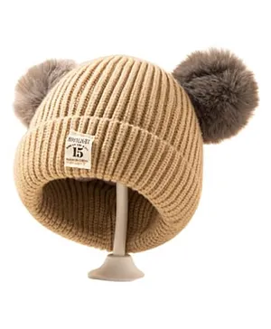 MOMISY Baby Cap Soft Beanie Woolen Hat for Spring Winter Autumn for Newborn Infant Toddler Kids Babies from 1 Year to 5 Years (Beige)