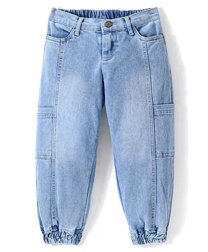 Pine Kids Denim Full Length Washed Jeans -Mid Blue
