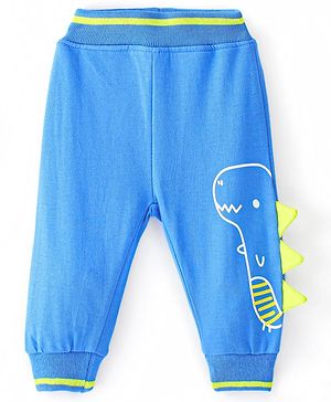 Babyhug Cotton Looper Full Length Lounge Pant Dino Print - Blue