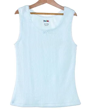 D'chica Sleeveless Solid Thermal Winter Wear  Tank Top - Blue