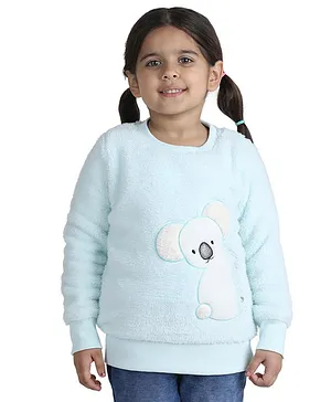 Wingsfield Full Sleeves  Animal Detailed Sweatshirt - Sky Blue