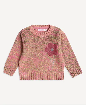 Wingsfield Full Sleeves Flower Detailed Pullover Sweater - Multi Colour