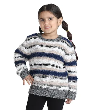 Wingsfield Full Sleeves Striped Designed Fur Lined Pullover - Multi Colour