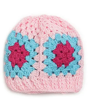 MayRa Knits Self Designed Hand Knitted Cap - Pink