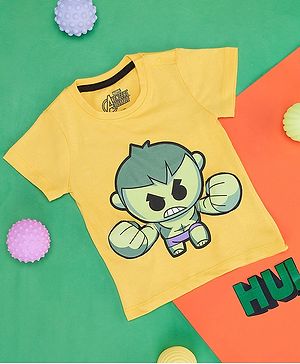 Pantaloons Baby Avengers Featuring Half Sleeves Hulk Printed Tee - Yellow