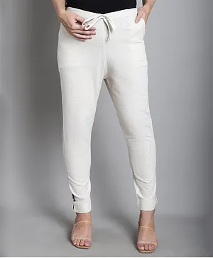 Moms Maternity Solid Sustainable Maternity Trouser Pant - Off White