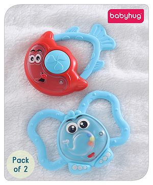 Babyhug Joy Rattle Set Pack of 2 - Blue and Red
