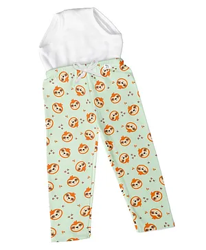 Superbottoms Animal Face Printed Diaper Pant With Stitched In Padded Underwear - Blue