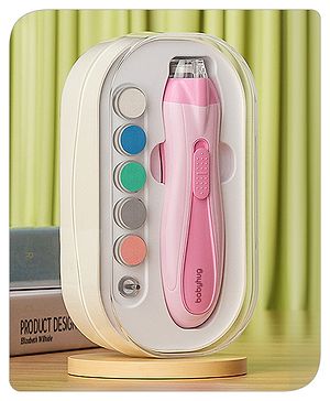 Babyhug 7-in-1 Electric Baby Nail Trimmer and Grooming Set  Pink | For Newborns, Infants & Toddlers | Safe | Gentle |Ergonomic Grip | BPA Free |