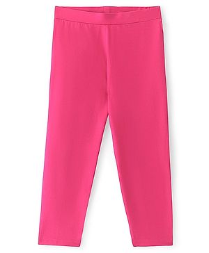 Pine Kids Cotton Lycra Knit Full Length Solid Color Legging - Raspberry Sorbet