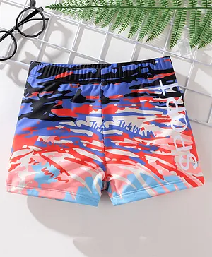 Pine Active Text Print Swimming Trunk - Multicolor