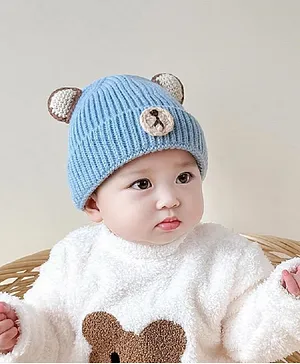 Ziory Animal Designed Woollen Cap - Blue