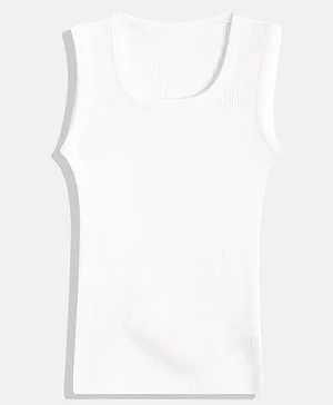 RVK  Sleeveless Solid Pullover  Acrylic Sweater Vest - White