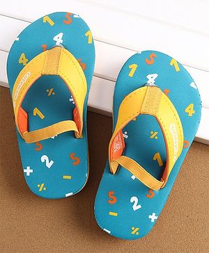 Cute Walk by Babyhug Slip On Flip Flops with Numeric Print- Blue