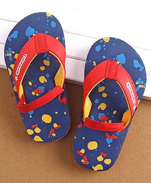 Cute Walk by Babyhug Slip On  Flip Flops with Colour Slash Print-  Red