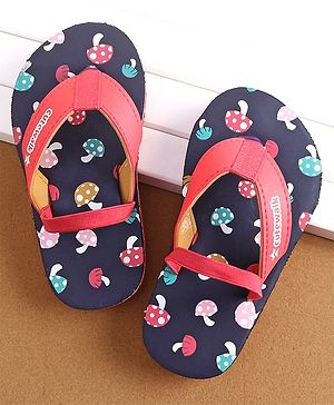 Cute Walk by Babyhug Slip On Flip Flops with Mushroom Print-  Blue