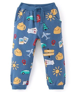 Babyhug Cotton Looper Full Length Lounge Pant With Car Print - Navy Blue Babyhug Cotton Looper Full Length Lounge Pant With Car Print - Navy Blue