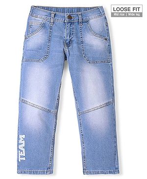 Pine Kids Denim Ankle Length Washed Jeans -Blue