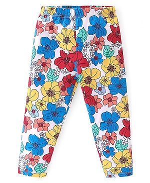 Babyhug Cotton Lycra Full Length Floral Printed Legging - Multicolour Babyhug Cotton Lycra Full Length Floral Printed Legging - Multicolour
