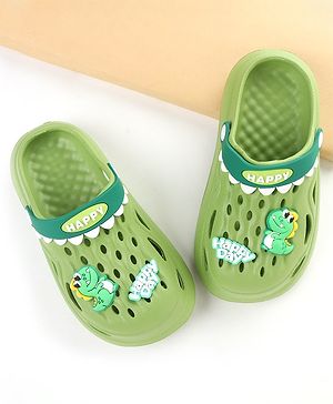 Cute Walk by Babyhug Clogs With Dino Applique - Green