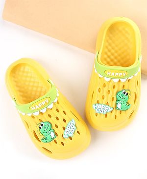 Cute Walk by Babyhug Clogs With Dino Applique - Yellow